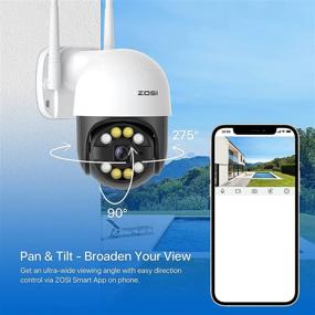 img 3 attached to ZOSI C289 1080P WiFi Pan/Tilt Outdoor Security Camera with Smart Light, Color Night 📷 Vision, 2-Way Audio, Motion Detection, Phone Remote, Waterproof Setting - Home Surveillance PTZ IP Camera