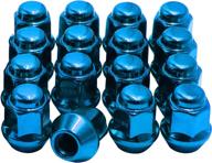 🔧 enhance your atv wheels: 16 pack of blue, 3/8-24 cone seat lug nuts - perfect fit for polaris ranger 400, 500, 570 & rzr models logo