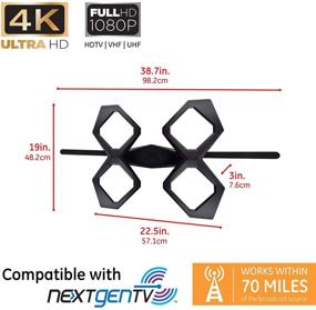 img 3 attached to 📺 Антенна для уличного телевизора GE Quadcore - поддерживает 4K 1080p UHF VHF цифровой HD, дальний диапазон и погодозащитный четырехлепестковый дизайн - совместима с NextGen TV ATSC3.0 - В комплекте крепление J-Mount - Модель 48896