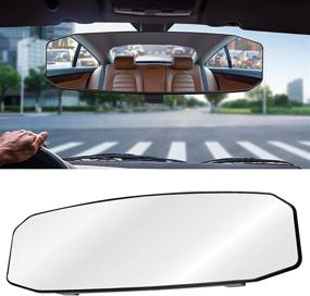 img 4 attached to 🚘 Wontolf 12'' Rear View Mirror: Wide Angle Convex Mirror Eliminating Blind Spots for Car, SUV, Truck