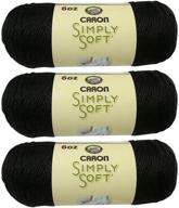 caron simply soft bulk buy 100% acrylic yarn (3-pack) - black #9727 - 6 oz. skeins: soft, versatile, affordable logo