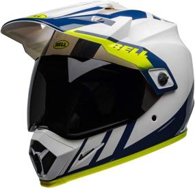 img 1 attached to 🔥 Explore Safely with the Bell MX-9 Adventure MIPS Dirt Helmet (Dash Gloss White/Blue/Hi Viz - Medium)