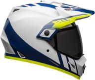 🔥 explore safely with the bell mx-9 adventure mips dirt helmet (dash gloss white/blue/hi viz - medium) logo