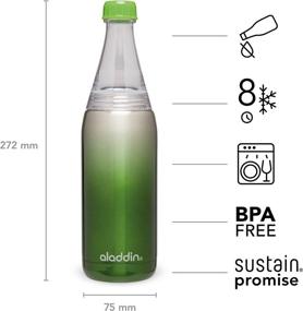 img 2 attached to 💧 Aladdin Bistro to Go Hybrid Vacuum Green Fresco Twist & Go Water Bottle, 0.7L/0.6L