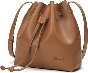 img 2 attached to 👜 Artmis Leather Drawstring Bucket Cross Body Handbags & Wallets for Women