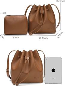 img 1 attached to 👜 Artmis Leather Drawstring Bucket Cross Body Handbags & Wallets for Women