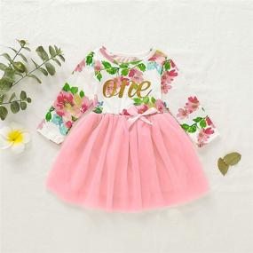 img 3 attached to 👶 Baby Girl Birthday Dress Set for Little Girls - Floral Lace Outfit Sets by Shalofer