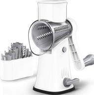 🧀 swatow cheese grater: 5-in-1 rotary grater with stainless steel drum blades - ultimate kitchen tool for shredding cheese, fruits, vegetables, nuts and more (white) logo