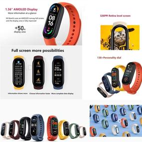 img 2 attached to 📱 Xiaomi Mi Band 6: 1.56" Full Touch Screen Fitness Tracker with Heart Rate, Blood Oxygen, and Waterproof Design - Black
