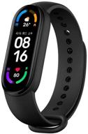 📱 xiaomi mi band 6: 1.56" full touch screen fitness tracker with heart rate, blood oxygen, and waterproof design - black logo