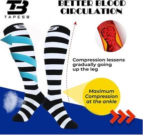 img 1 attached to 🧦 Pack of 3 Extra Large Compression Socks for Plus Size: Knee High, Wide Calf, 20-30 mmHg, 2XL-5XL - Breathable & Circulation Enhancing for Nurses and Varicose Veins