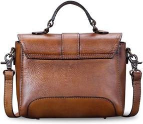 img 2 attached to Genuine Leather Handmade Crossbody Top Handle Women's Handbags & Wallets in Satchels