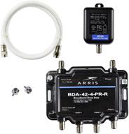 enhance cable tv, satellite hdtv signals: arris 4-port bi-directional amplifier 📡 splitter signal booster with passive return & coax cable package - cabletvamps logo