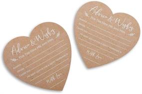 img 4 attached to 💕 Kate Aspen Wedding Advice Card-Heart Shape (Set of 50) Mug: Finely Crafted in Kraft and White