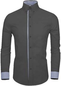 img 3 attached to Men's Longsleeve Gray Striped Shirt by Toms Ware - TW048SN - US Men's Clothing