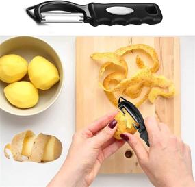 img 3 attached to 🥔 Durable Stainless Steel Kitchen Professional Vegetable Peeler with Built-In Blemish Remover and Swivel Design - Ideal Potato Peelers for Efficient Veggie Peeling