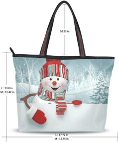 img 3 attached to 🎅 JSTEL Snowman Christmas Women's Handbags & Wallets: Fun Shoulder Cartoon Totes