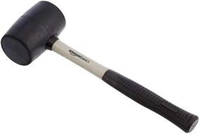 img 4 attached to AmazonBasics Rubber Mallet: Fiberglass Shaft for Shock Absorption