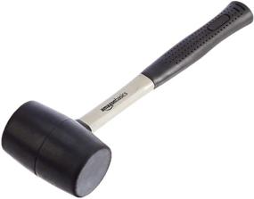 img 3 attached to AmazonBasics Rubber Mallet: Fiberglass Shaft for Shock Absorption