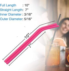 img 1 attached to 🥤 Vibrant Reusable Silicone and Stainless Steel Drinking Straws Bundle - 12 Pieces with Extra Long Length for Yeti/Rtic/Ozark Tumblers - PINE KITCHEN CO