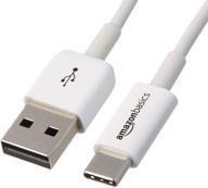 🔌 белый кабель для зарядки amazon basics usb type-c к usb-a 2.0 мужской, длиной 3 фута (0.9 метра) логотип