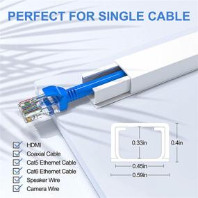 img 3 attached to 🔌 250-дюймовый кабельный система закрытие провода в один канал - система управления кабельными проводами на стене - Кабельный скрыватель кабельного канала для силовых проводов, Ethernet-кабелей, динамиков - 16x L15.7in W0.59in H0.4in