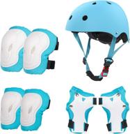 🚴 adjustable kids helmet with knee elbow wrist pads for ages 2-8 years - ideal for skateboarding, biking, roller skating, cycling, scooting, and more logo