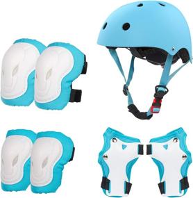 img 4 attached to 🚴 Adjustable Kids Helmet with Knee Elbow Wrist Pads for Ages 2-8 Years - Ideal for Skateboarding, Biking, Roller Skating, Cycling, Scooting, and More