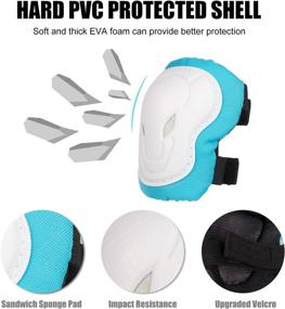 img 2 attached to 🚴 Adjustable Kids Helmet with Knee Elbow Wrist Pads for Ages 2-8 Years - Ideal for Skateboarding, Biking, Roller Skating, Cycling, Scooting, and More