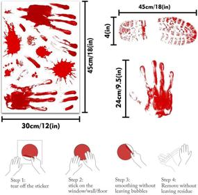 img 1 attached to Наклейки на Хэллоуин декорации рукопечатки и следы ног для домашнего декора