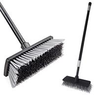 🧹 landhope adjustable long handled deck broom with heavy duty hard bristles – perfect outdoor brush for concrete, garage, wood, and balcony floors – large floor scrubber (30-49 inch) logo