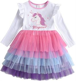 img 4 attached to 👗 DXTON Girl Winter Dress - Toddler Tutu Dresses with Long Sleeves - Outfits 2-8T