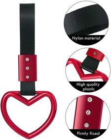 img 2 attached to ❤️ Red Heart-shaped JDM Tsurikawa Rings for Car Handle Straps - Drift Charm, Rear Bumper Warning, Interior/Exterior Decor - Subway/Bus Tsurikawa Broken Heart Handle Pieces