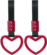 ❤️ red heart-shaped jdm tsurikawa rings for car handle straps - drift charm, rear bumper warning, interior/exterior decor - subway/bus tsurikawa broken heart handle pieces logo