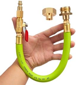 img 4 attached to 🚿 12-inch Winterize Sprinkler System, RV Motorhome Boat Camper, and Travel Trailer: Lead-Free Brass Air Compressor Quick-Connect Plug to 3/4-inch Garden Hose Faucet Blow Out Adapter Fitting with Valve