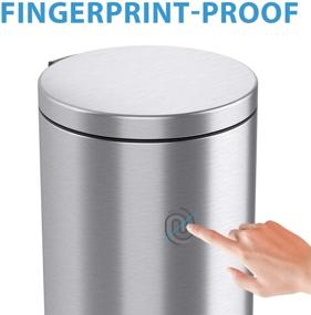 img 1 attached to 🗑️ iTouchless SoftStep 8 Gallon Kitchen Trash Can - Odor Filter, Removable Inner Bucket - Stainless Steel - 30 Liter Round Step Pedal Garbage Bin for Kitchen, Bathroom, Home, Office - Quiet Lid Close