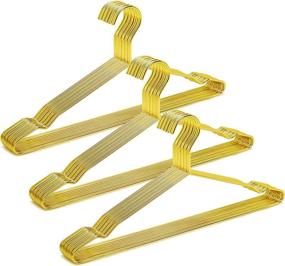 img 4 attached to 👔 Premium Slim Gold Metal Clothes Hangers 30 Pack, 17 inch Heavy Duty Wire Coat Hangers, Stylish Gold Hangers for Clothes, Gold Clothing Hanger Set (Gold, 30)