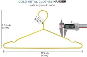 img 2 attached to 👔 Premium Slim Gold Metal Clothes Hangers 30 Pack, 17 inch Heavy Duty Wire Coat Hangers, Stylish Gold Hangers for Clothes, Gold Clothing Hanger Set (Gold, 30)