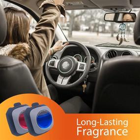 img 2 attached to WLEAFJ Car Air Freshener Vent Clip: 3 New Car and 3 🚗 Honey Peach Scents, Long Lasting Automotive Fragrance for 180 Days - 6 Count