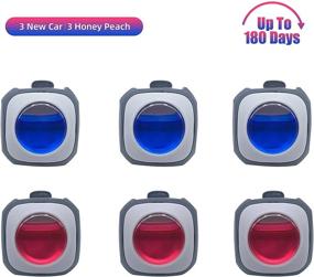 img 3 attached to WLEAFJ Car Air Freshener Vent Clip: 3 New Car and 3 🚗 Honey Peach Scents, Long Lasting Automotive Fragrance for 180 Days - 6 Count