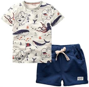 img 4 attached to 👕 Little Toddler T-Shirt and Shorts Set - Boys' Clothing