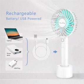 img 1 attached to 💨 HandFan Portable Handheld Fan with Power Bank - 5 Speeds Desk Table Fan - Rechargeable Small Makeup Fan for Women, Kids, Office, Travel
