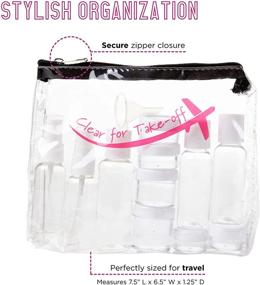 img 3 attached to 🛫 Miamica TSA Approved Travel Bottles and Toiletry Bag Set, 15-Piece, Transparent Pink