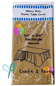 img 3 attached to 🍽️ Evershine (12-Pack) Reusable Heavy Duty Plastic Table Covers Tablecloth - Rectangle 54"x 108", Gold