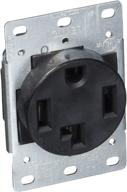 🔌 leviton 278-s00 4-wire 30-amp dryer receptacle, flush mount, 250v - black логотип