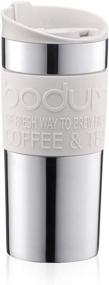 img 4 attached to 🚀 Bodum Vacuum Travel Mug, Small - Off White 0.35L, 12 Oz - Stainless Steel: Convenient & Stylish Companion on the Go