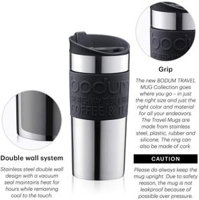 img 1 attached to 🚀 Bodum Vacuum Travel Mug, Small - Off White 0.35L, 12 Oz - Stainless Steel: Convenient & Stylish Companion on the Go