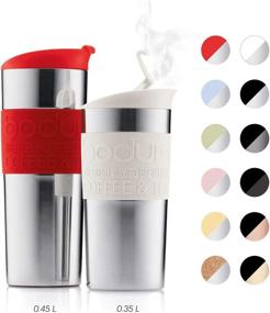 img 3 attached to 🚀 Bodum Vacuum Travel Mug, Small - Off White 0.35L, 12 Oz - Stainless Steel: Convenient & Stylish Companion on the Go