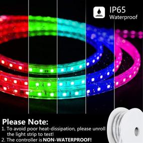 img 2 attached to 🔮 Brillihood Flexible LED RGB Rope Light Strip - Multi Color Changing SMD 5050 LEDs - 110-120V AC - Dimmable - Waterproof - Indoor/Outdoor Rope Lighting + Remote Controller (50m/164ft)