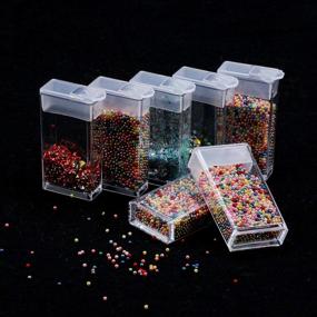 img 1 attached to Diamond Bead Storage Containers: Clear 42 Pcs Removable Plastic Organizers with Snap Shut Lid for Nail Art, Rhinestones, Jewelry, DIY Diamond Cross Stitch Tools, and More